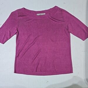 Carlisle 100% Silk Cashmere Sweater Sz M Women Pink Fairy Barbie Quiet Luxury